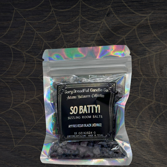 So Batty! Sizzling Room Salt Crystal Potpourri: Amyris Resin Black Licorice-Mini - Picture 1 of 7